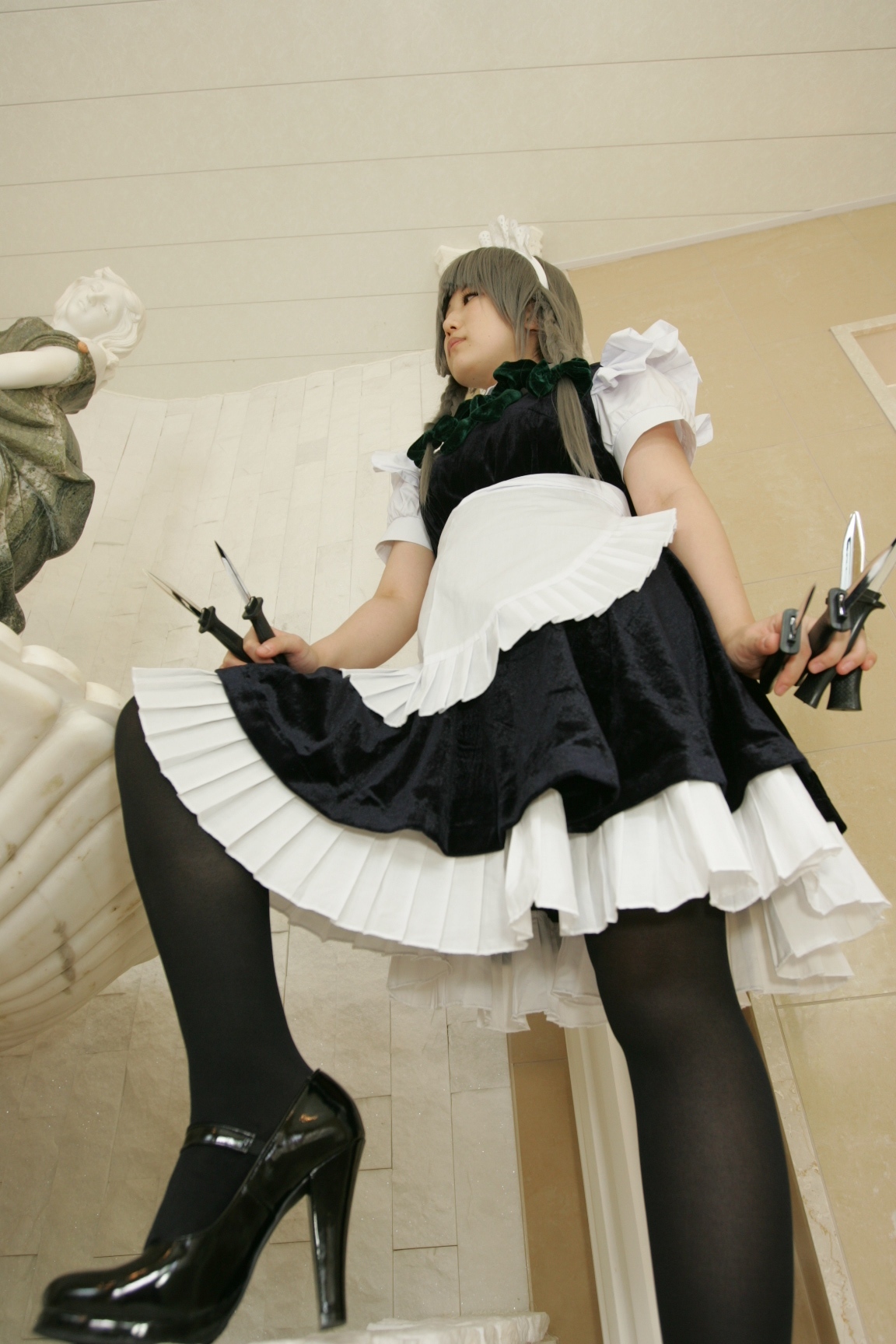 Black silk game beauty [Cosplay] izayoi Sakuya Japanese super seductive beauty photo